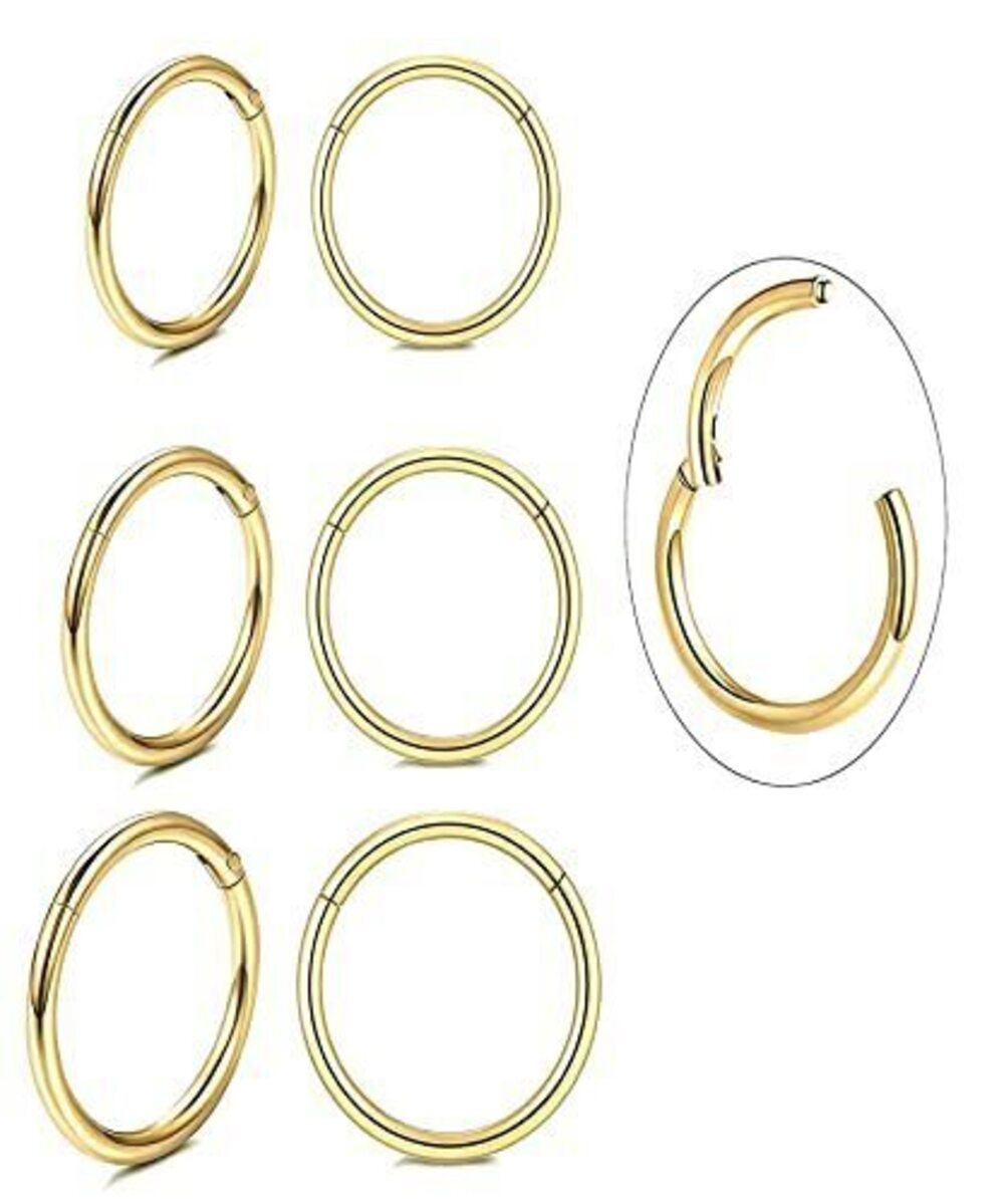 1205 Unisex Dainty Tiny 18k Real Gold Plating Cartilage Huggie Hoop